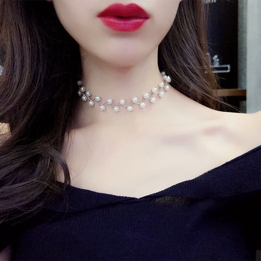 Metal Pearl Kawaii Chain Choker - Picture 2 of 7